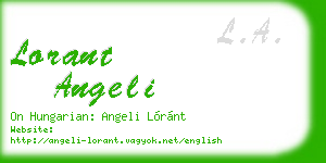 lorant angeli business card
